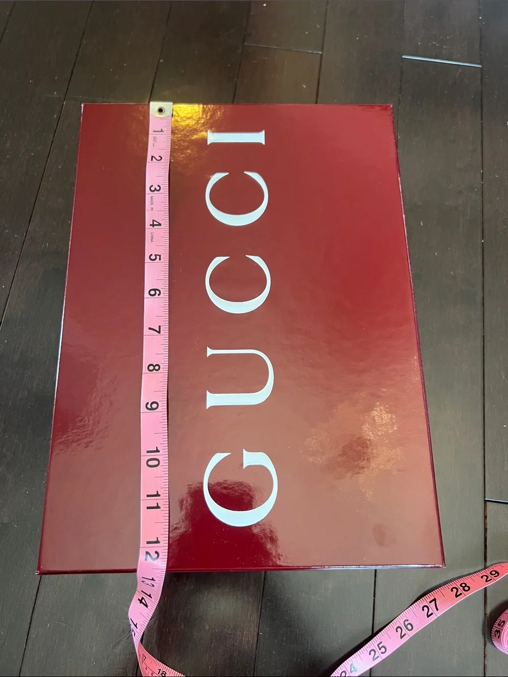 Gucci Red and White Luxury Shoe Box with Gucci dust bag